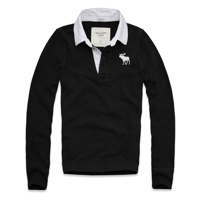 Abercrombie Fitch Hombres Solapa Largo Remera AF6238